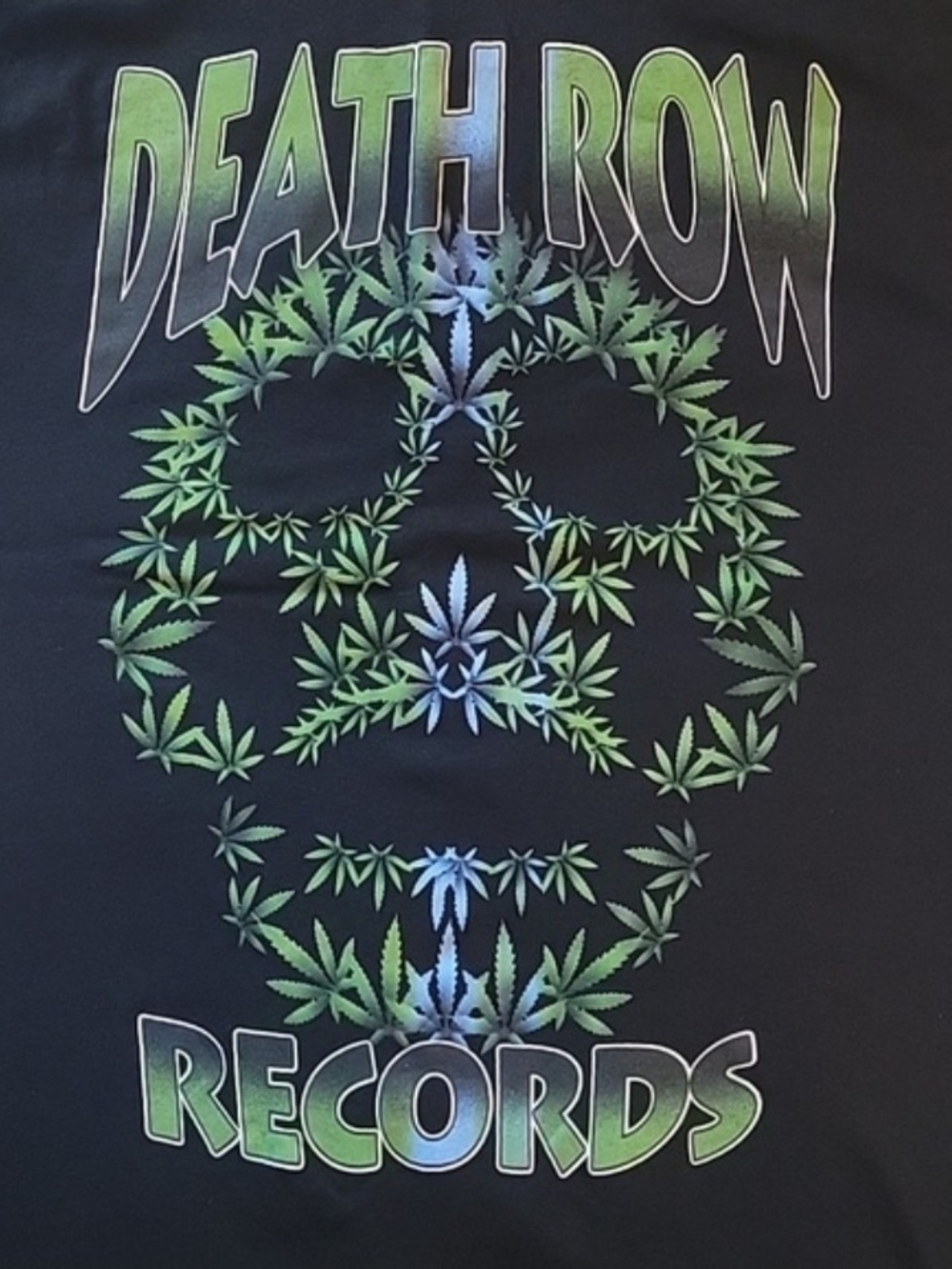Death Row Records Leaf Skull Graphic Tee Black Small